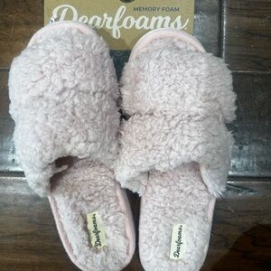 Dearfoams XL Pink Memory Foam Slippers‎